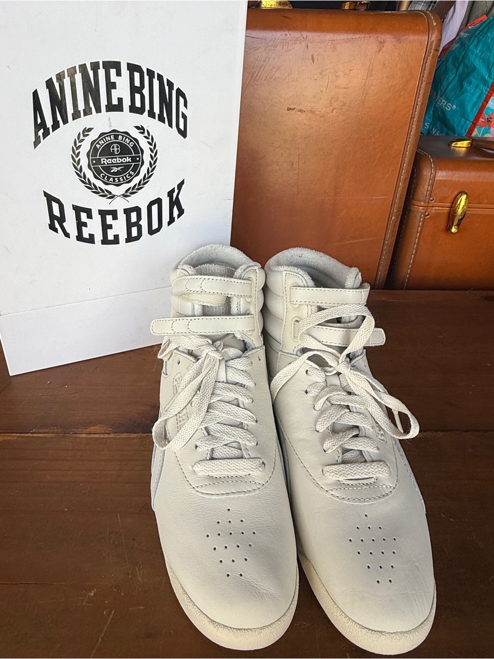 Designer!! NWT! Rare Reebok x Anine Bing Women’s Bone White High-Top Sneakers